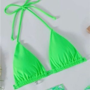 Lime green bikini top